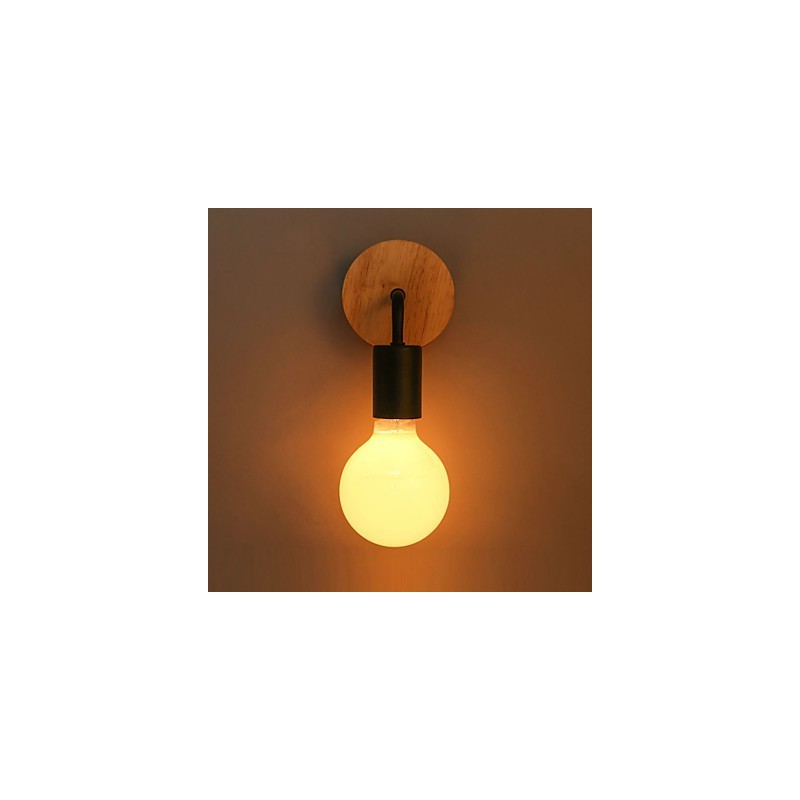 Applique da parete per interni Edison in ferro, 110V/220V, nero/bianco