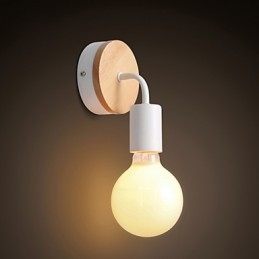 Applique da parete per interni Edison in ferro, 110V/220V, nero/bianco