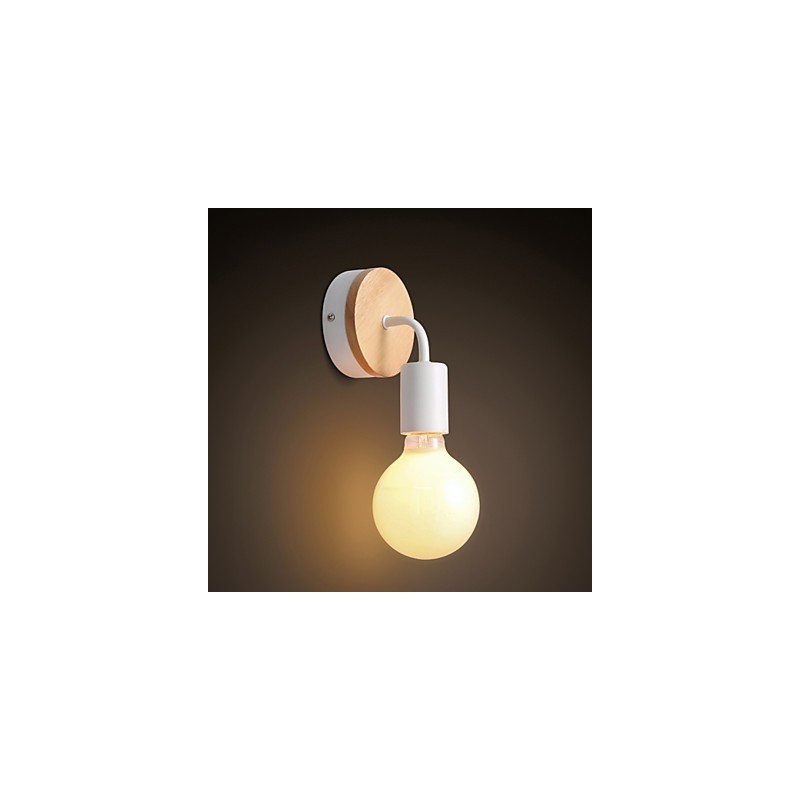 Applique da parete per interni Edison in ferro, 110V/220V, nero/bianco