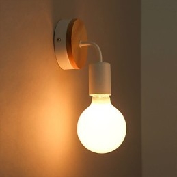 Applique da parete per interni Edison in ferro, 110V/220V, nero/bianco