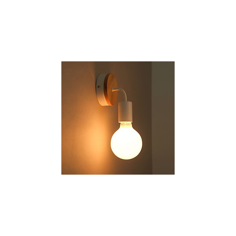 Applique da parete per interni Edison in ferro, 110V/220V, nero/bianco