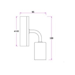 Applique da parete per interni Edison in ferro, 110V/220V, nero/bianco