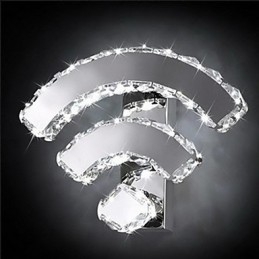 Applique da parete LED WiFi in cristallo moderno contemporaneo per letto soggiorno hotel metallo