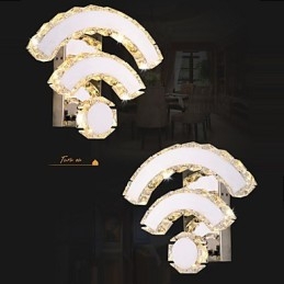 Applique da parete LED WiFi in cristallo moderno contemporaneo per letto soggiorno hotel metallo