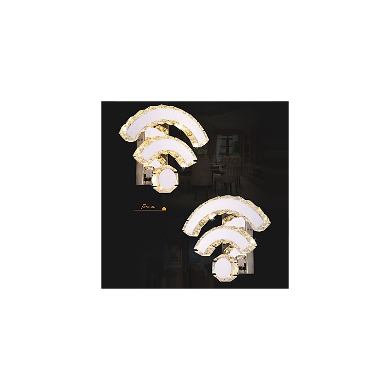 Applique da parete LED WiFi in cristallo moderno contemporaneo per letto soggiorno hotel metallo