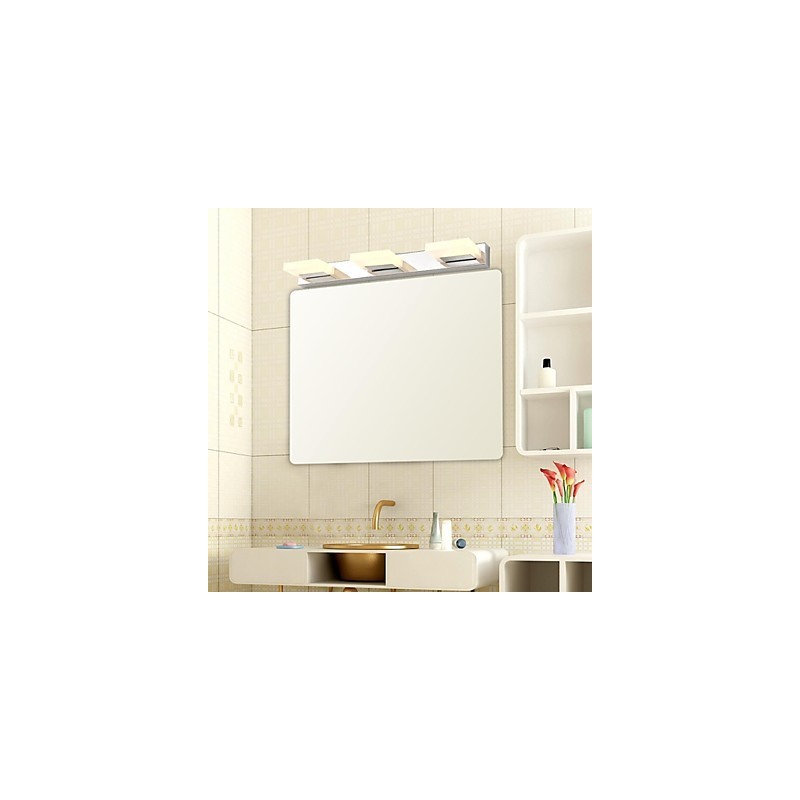 Lampada da specchio bagno LED integrato 55 cm acciaio inox e acrilico