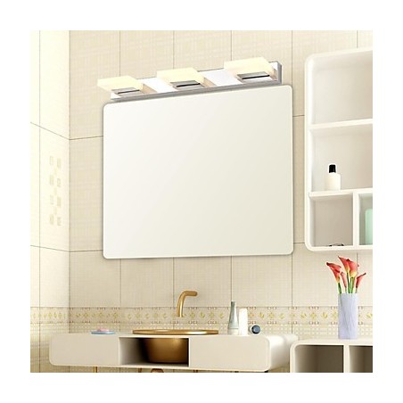 Lampada da specchio bagno LED integrato 55 cm acciaio inox e acrilico