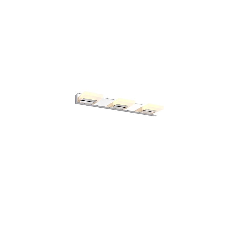 Lampada da specchio bagno LED integrato 55 cm acciaio inox e acrilico