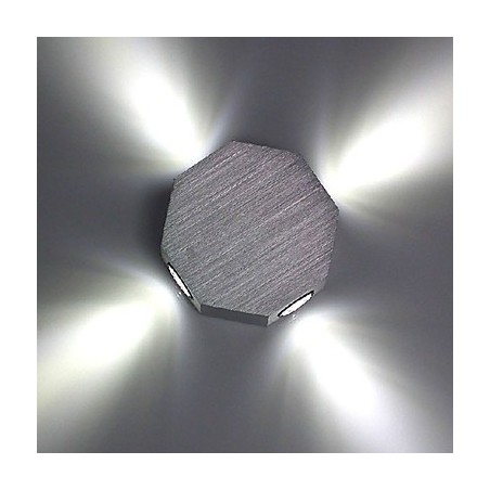 Applique da parete moderna in metallo bianco con LED integrato
