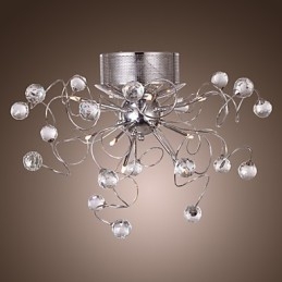 Lampadario a filo moderno in cristallo cromato 9 luci G4