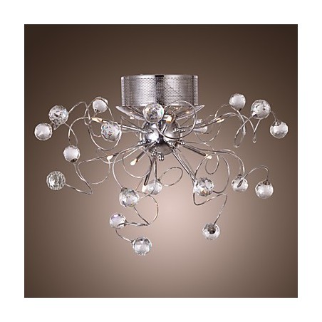 Lampadario a filo moderno in cristallo cromato 9 luci G4
