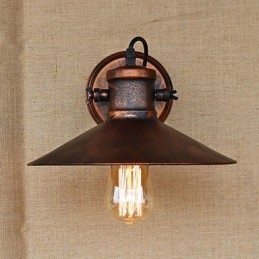 Applique da parete industriale retrò in metallo nero con lampadina inclusa
