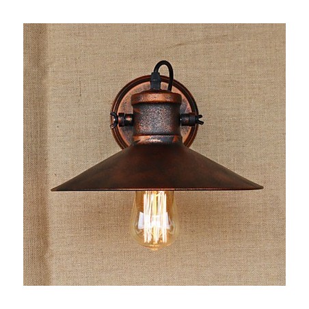 Applique da parete industriale retrò in metallo nero con lampadina inclusa