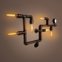 Applique da parete 6 luci bronzo stile industriale rustico/lodge in metallo