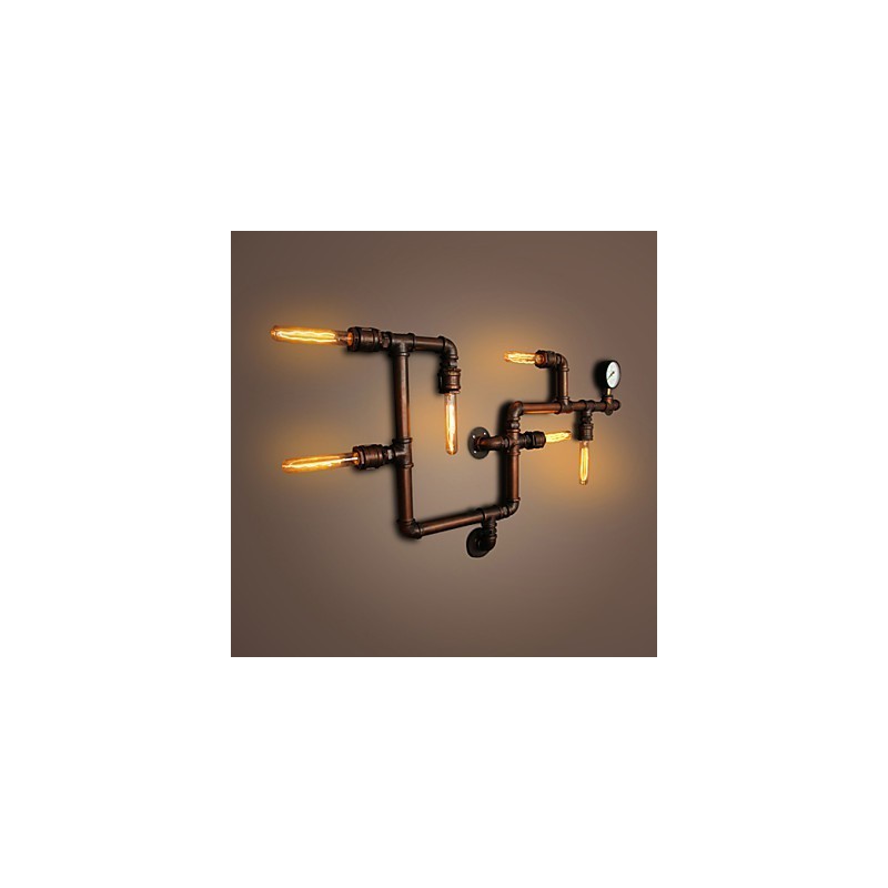 Applique da parete 6 luci bronzo stile industriale rustico/lodge in metallo