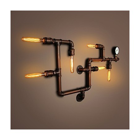 Applique da parete 6 luci bronzo stile industriale rustico/lodge in metallo