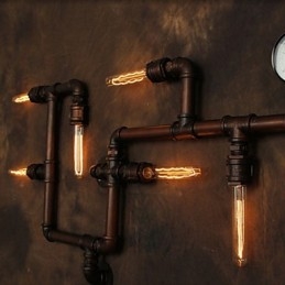 Applique da parete 6 luci bronzo stile industriale rustico/lodge in metallo