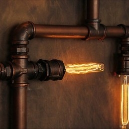 Applique da parete 6 luci bronzo stile industriale rustico/lodge in metallo