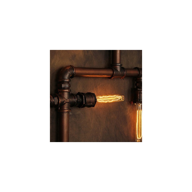 Applique da parete 6 luci bronzo stile industriale rustico/lodge in metallo