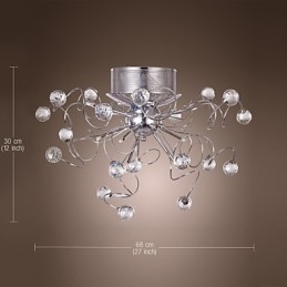 Lampadario a filo moderno in cristallo cromato 9 luci G4