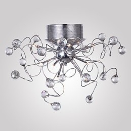 Lampadario a filo moderno in cristallo cromato 9 luci G4