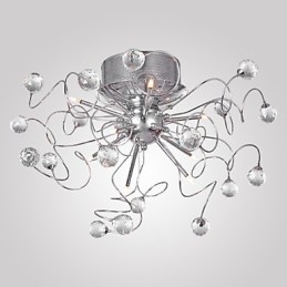 Lampadario a filo moderno in cristallo cromato 9 luci G4
