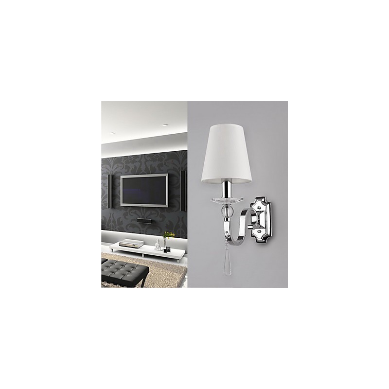 Applique da parete moderno cromo con cristalli trasparenti
