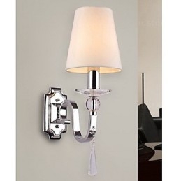 Applique da parete moderno cromo con cristalli trasparenti