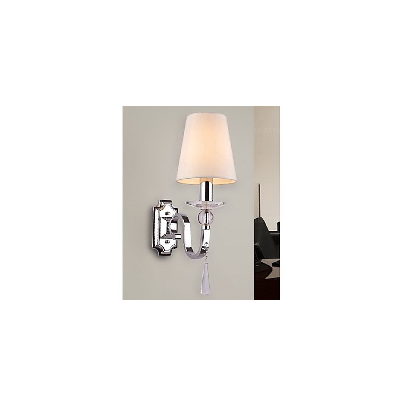 Applique da parete moderno cromo con cristalli trasparenti