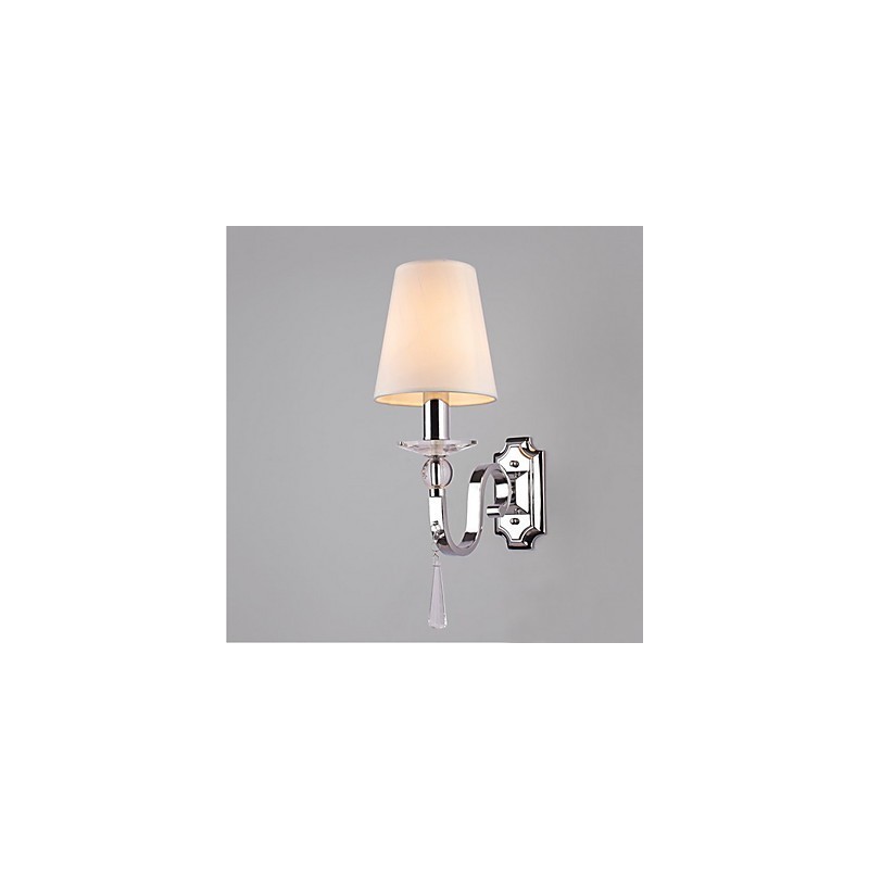 Applique da parete moderno cromo con cristalli trasparenti