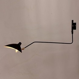 Applique da parete vintage classica in metallo nero con braccio oscillante, attacco E12/E14, 12 V, 40 W