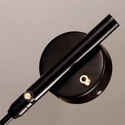 Applique da parete vintage classica in metallo nero con braccio oscillante, attacco E12/E14, 12 V, 40 W