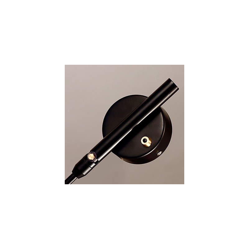 Applique da parete vintage classica in metallo nero con braccio oscillante, attacco E12/E14, 12 V, 40 W