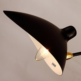 Applique da parete vintage classica in metallo nero con braccio oscillante, attacco E12/E14, 12 V, 40 W