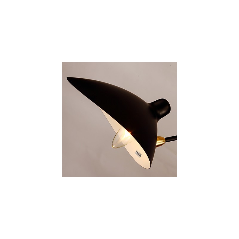 Applique da parete vintage classica in metallo nero con braccio oscillante, attacco E12/E14, 12 V, 40 W