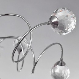 Lampadario a filo moderno in cristallo cromato 9 luci G4
