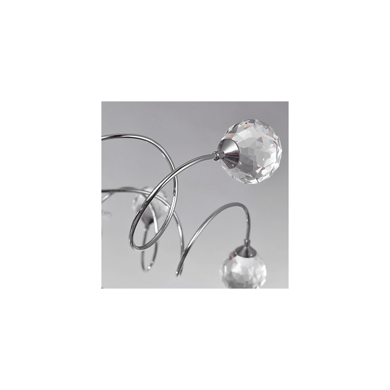 Lampadario a filo moderno in cristallo cromato 9 luci G4