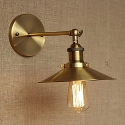 Applique da parete retrò in rame stile industriale minimalista