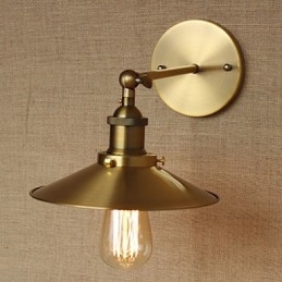 Applique da parete retrò in rame stile industriale minimalista