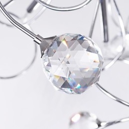 Lampadario a filo moderno in cristallo cromato 9 luci G4
