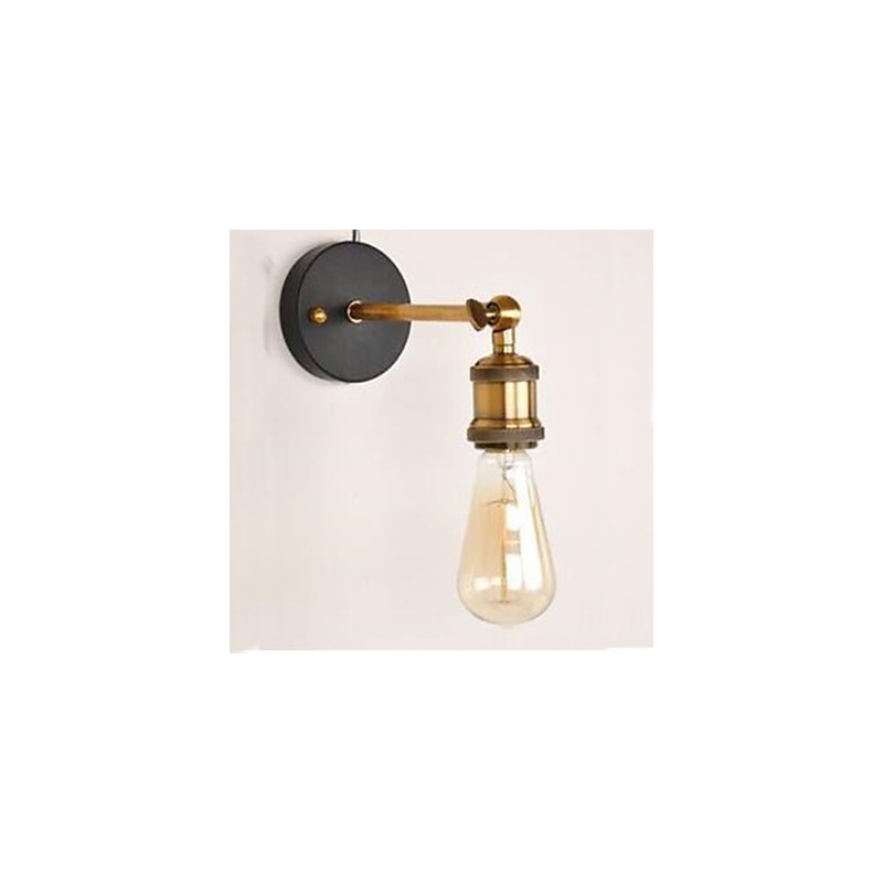 Applique da parete rustica con testa in rame, nero, E26/E27