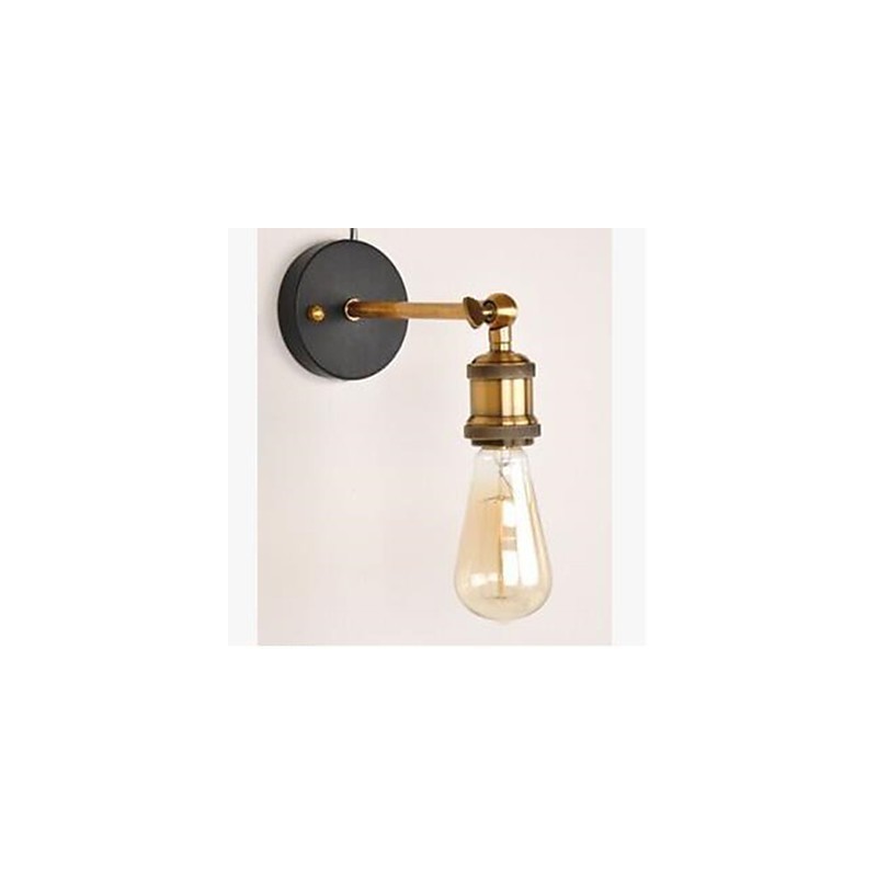Applique da parete rustica con testa in rame, nero, E26/E27