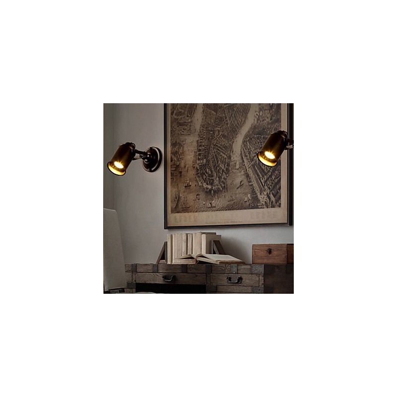 Applique da parete rustica stile americano in metallo LED