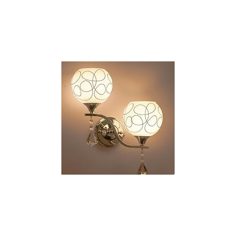 Applique da parete in cristallo moderna cromata argento 35x32x32 cm E26/E27