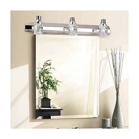 Applique bagno moderna in vetro trasparente e finitura argento 48 cm 3 LED
