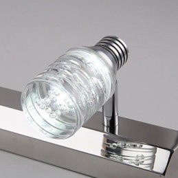 Applique bagno moderna in vetro trasparente e finitura argento 48 cm 3 LED