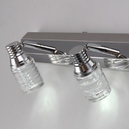 Applique bagno moderna in vetro trasparente e finitura argento 48 cm 3 LED