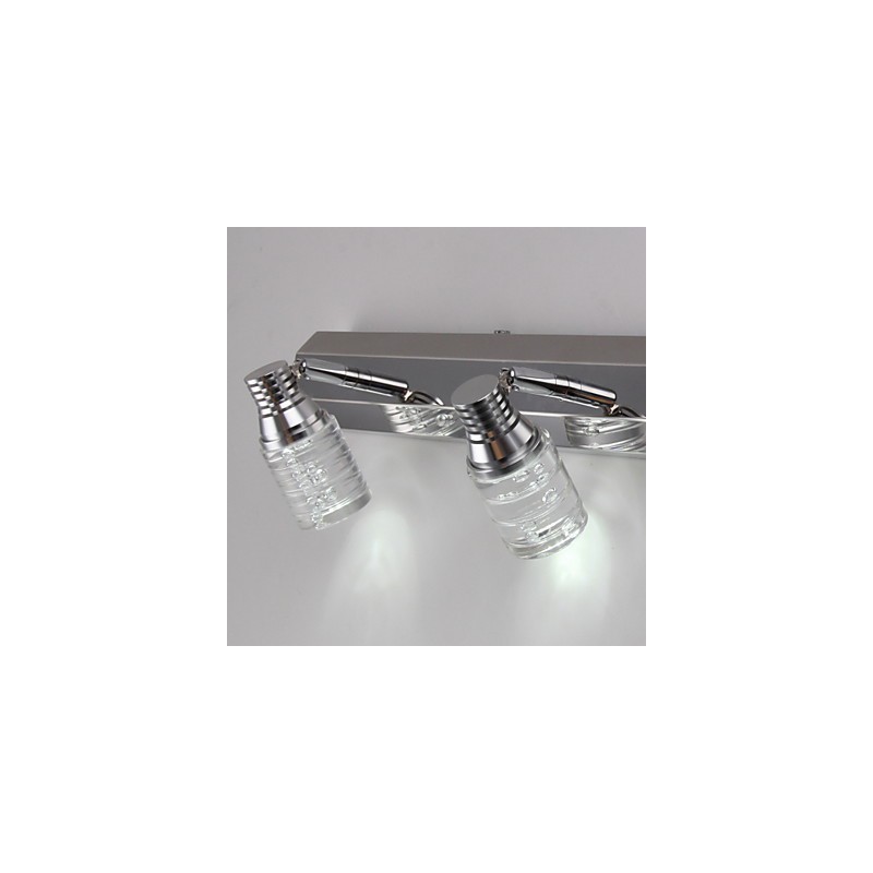 Applique bagno moderna in vetro trasparente e finitura argento 48 cm 3 LED