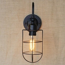 Applique da parete rustica in metallo nera