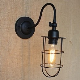 Applique da parete rustica in metallo nera